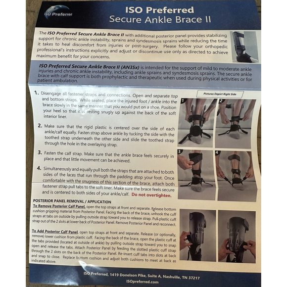 ISO Preferred – Secure Ankle Brace II Posterior Panel for Men & Women - Picture 3 of 5